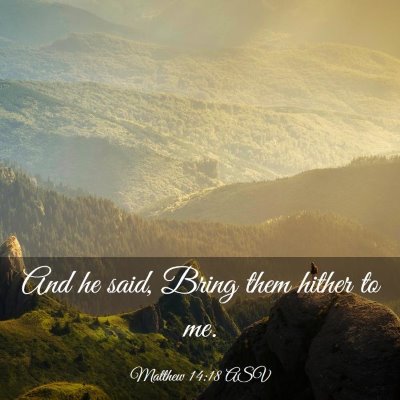 Picture 03 - Matthew 14:18 ASV - And he said, Bring them hither to - Bible Verse Picture