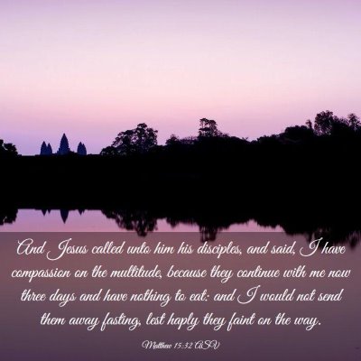 Picture 03 - Matthew 15:32 ASV - And Jesus called unto him his disciples, and - Bible Verse Picture