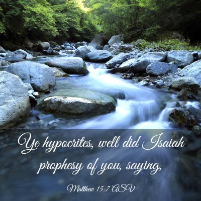 Picture 03 - Matthew 15:7 ASV - Ye hypocrites, well did Isaiah prophesy of you, - Bible Verse Picture