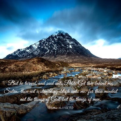 Picture 03 - Matthew 16:23 ASV - But he turned, and said unto Peter, Get thee - Bible Verse Picture