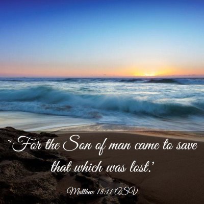 Picture 03 - Matthew 18:11 ASV - `For the Son of man came to save that which was - Bible Verse Picture