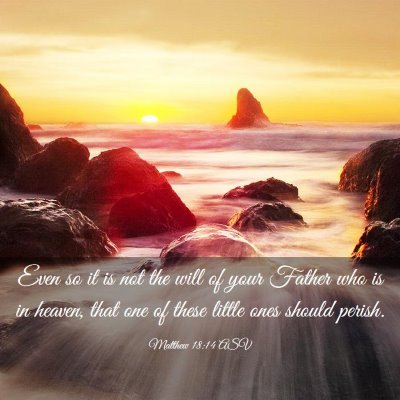 Picture 03 - Matthew 18:14 ASV - Even so it is not the will of your Father who is - Bible Verse Picture