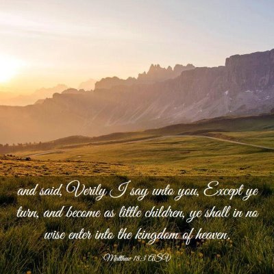 Picture 03 - Matthew 18:3 ASV - and said, Verily I say unto you, Except ye turn, - Bible Verse Picture
