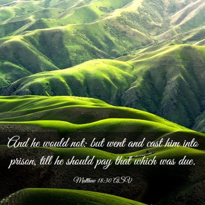 Picture 03 - Matthew 18:30 ASV - And he would not: but went and cast him into - Bible Verse Picture