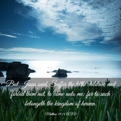 Picture 03 - Matthew 19:14 ASV - But Jesus said, Suffer the little children, and - Bible Verse Picture
