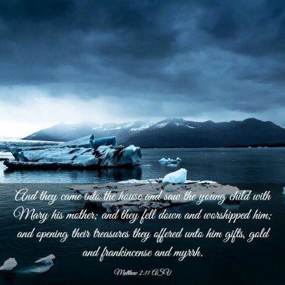 Picture 03 - Matthew 2:11 ASV - And they came into the house and saw the young - Bible Verse Picture
