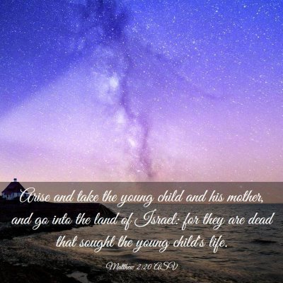 Picture 03 - Matthew 2:20 ASV - Arise and take the young child and his mother, - Bible Verse Picture