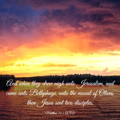 Picture 03 - Matthew 21:1 ASV - And when they drew nigh unto Jerusalem, and came - Bible Verse Picture