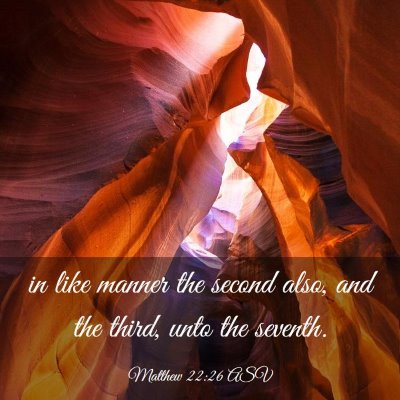 Picture 03 - Matthew 22:26 ASV - in like manner the second also, and the third, - Bible Verse Picture