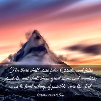 Picture 03 - Matthew 24:24 ASV - For there shall arise false Christs, and false - Bible Verse Picture