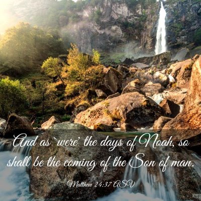 Picture 03 - Matthew 24:37 ASV - And as `were' the days of Noah, so shall be the - Bible Verse Picture