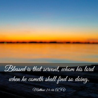 Picture 03 - Matthew 24:46 ASV - Blessed is that servant, whom his lord when he - Bible Verse Picture