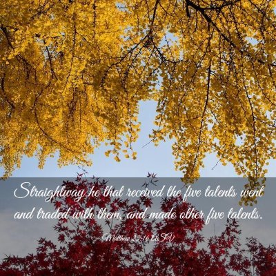 Picture 03 - Matthew 25:16 ASV - Straightway he that received the five talents - Bible Verse Picture