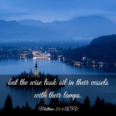 Picture 03 - Matthew 25:4 ASV - but the wise took oil in their vessels with their - Bible Verse Picture