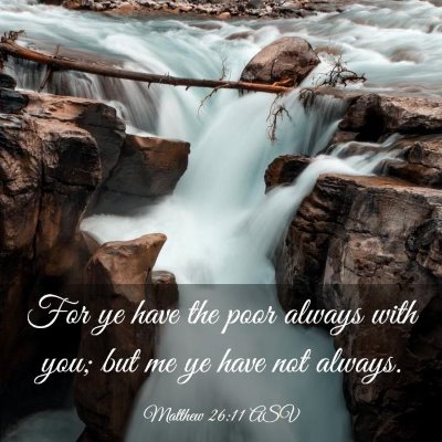 Picture 03 - Matthew 26:11 ASV - For ye have the poor always with you; but me ye - Bible Verse Picture