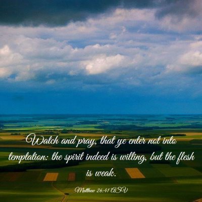 Picture 03 - Matthew 26:41 ASV - Watch and pray, that ye enter not into - Bible Verse Picture
