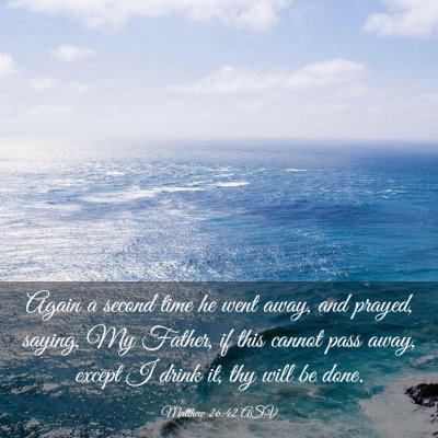 Picture 03 - Matthew 26:42 ASV - Again a second time he went away, and prayed, - Bible Verse Picture