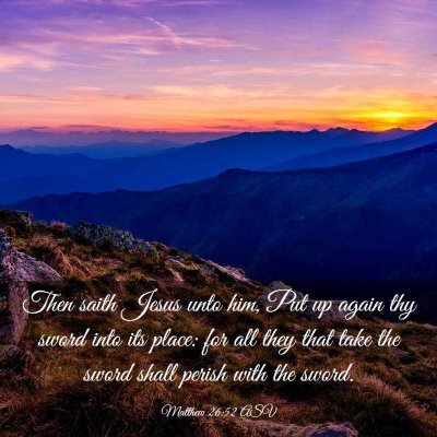 Picture 03 - Matthew 26:52 ASV - Then saith Jesus unto him, Put up again thy sword - Bible Verse Picture