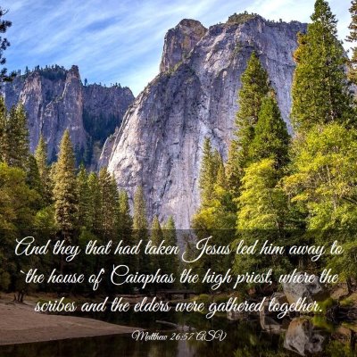 Picture 03 - Matthew 26:57 ASV - And they that had taken Jesus led him away to - Bible Verse Picture