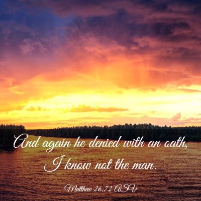 Picture 03 - Matthew 26:72 ASV - And again he denied with an oath, I know not the - Bible Verse Picture