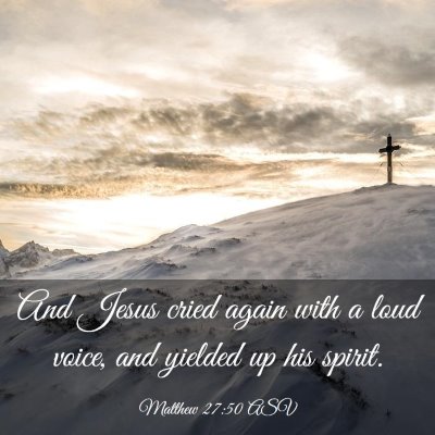 Picture 03 - Matthew 27:50 ASV - And Jesus cried again with a loud voice, and - Bible Verse Picture