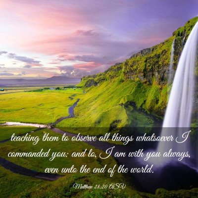Picture 03 - Matthew 28:20 ASV - teaching them to observe all things whatsoever I - Bible Verse Picture