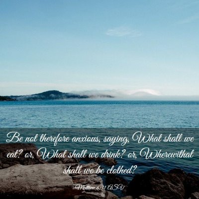 Picture 03 - Matthew 6:31 ASV - Be not therefore anxious, saying, What shall we - Bible Verse Picture