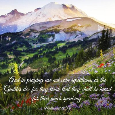 Picture 03 - Matthew 6:7 ASV - And in praying use not vain repetitions, as the - Bible Verse Picture