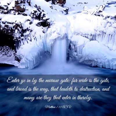 Picture 03 - Matthew 7:13 ASV - Enter ye in by the narrow gate: for wide is the - Bible Verse Picture