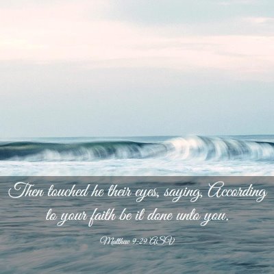 Picture 03 - Matthew 9:29 ASV - Then touched he their eyes, saying, According to - Bible Verse Picture