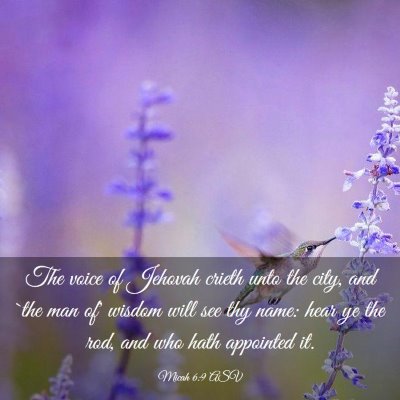 Picture 03 - Micah 6:9 ASV - The voice of Jehovah crieth unto the city, and - Bible Verse Picture