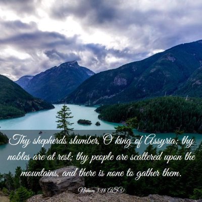 Picture 03 - Nahum 3:18 ASV - Thy shepherds slumber, O king of Assyria; thy - Bible Verse Picture