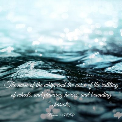 Picture 03 - Nahum 3:2 ASV - The noise of the whip, and the noise of the - Bible Verse Picture