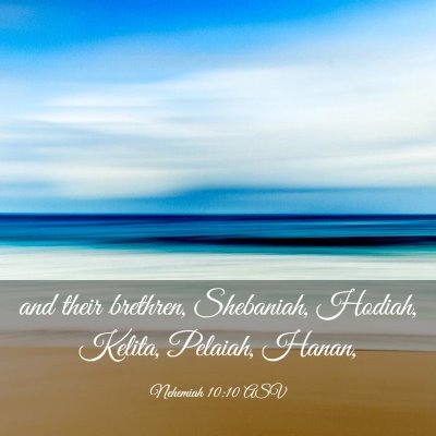 Picture 03 - Nehemiah 10:10 ASV - and their brethren, Shebaniah, Hodiah, Kelita, - Bible Verse Picture