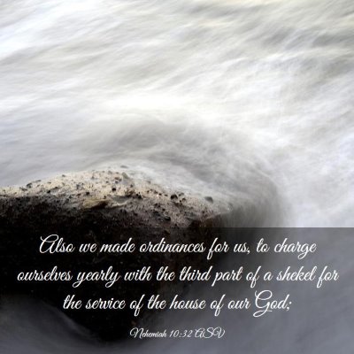 Picture 03 - Nehemiah 10:32 ASV - Also we made ordinances for us, to charge - Bible Verse Picture
