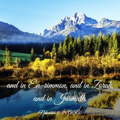 Picture 03 - Nehemiah 11:29 ASV - and in En-rimmon, and in Zorah, and in - Bible Verse Picture