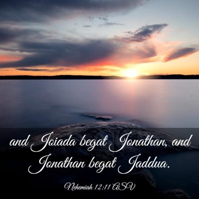 Picture 03 - Nehemiah 12:11 ASV - and Joiada begat Jonathan, and Jonathan begat - Bible Verse Picture