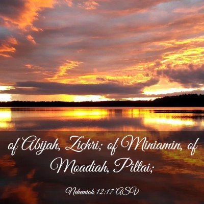 Picture 03 - Nehemiah 12:17 ASV - of Abijah, Zichri; of Miniamin, of Moadiah, - Bible Verse Picture
