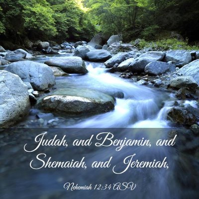 Picture 03 - Nehemiah 12:34 ASV - Judah, and Benjamin, and Shemaiah, and - Bible Verse Picture