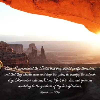 Picture 03 - Nehemiah 13:22 ASV - And I commanded the Levites that they should - Bible Verse Picture