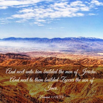 Picture 03 - Nehemiah 3:2 ASV - And next unto him builded the men of Jericho. And - Bible Verse Picture