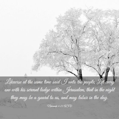 Picture 03 - Nehemiah 4:22 ASV - Likewise at the same time said I unto the people, - Bible Verse Picture