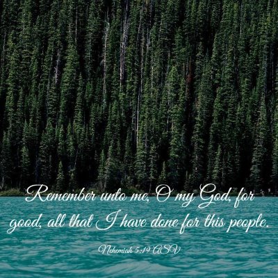 Picture 03 - Nehemiah 5:19 ASV - Remember unto me, O my God, for good, all that I - Bible Verse Picture