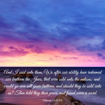 Picture 03 - Nehemiah 5:8 ASV - And I said unto them, We after our ability have - Bible Verse Picture