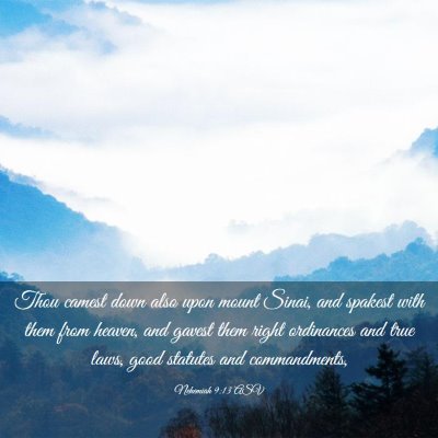 Picture 03 - Nehemiah 9:13 ASV - Thou camest down also upon mount Sinai, and - Bible Verse Picture