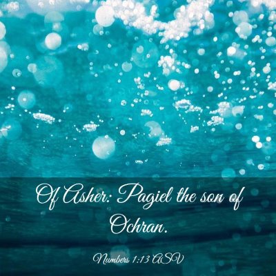 Picture 03 - Numbers 1:13 ASV - Of Asher: Pagiel the son of - Bible Verse Picture