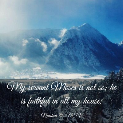 Picture 03 - Numbers 12:7 ASV - My servant Moses is not so; he is faithful in all - Bible Verse Picture