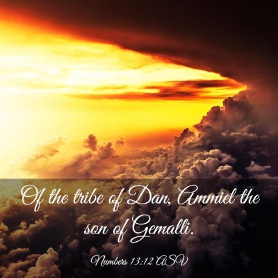 Picture 03 - Numbers 13:12 ASV - Of the tribe of Dan, Ammiel the son of - Bible Verse Picture