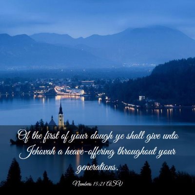 Picture 03 - Numbers 15:21 ASV - Of the first of your dough ye shall give unto - Bible Verse Picture