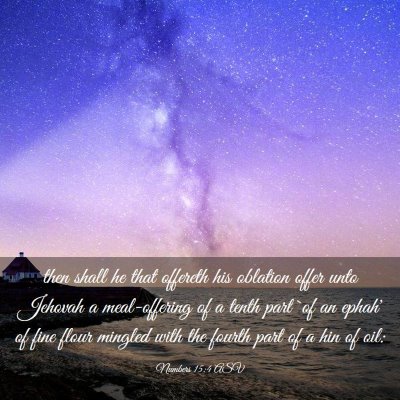 Picture 03 - Numbers 15:4 ASV - then shall he that offereth his oblation offer - Bible Verse Picture